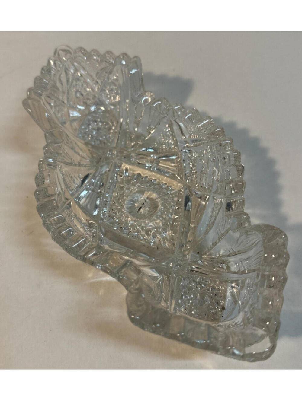 Imperial Glass Co "Nucut" Pattern #564 OMN EAPG Oblong Pressed Glass Relish Tray